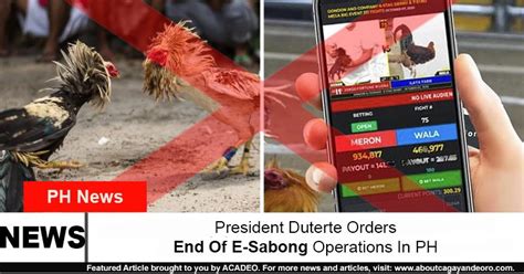 e sabong suspension update today|Duterte orders end of e.